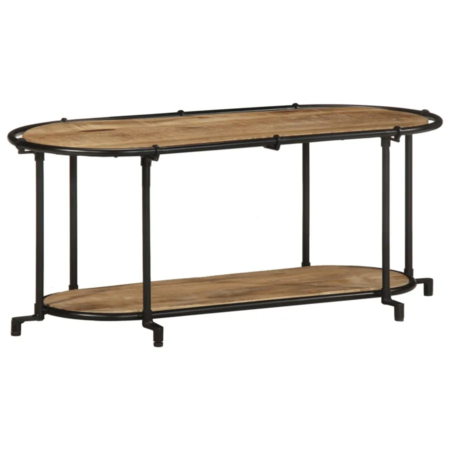 Meuble TV 100x42x40 cm bois massif de manguier brut - 3