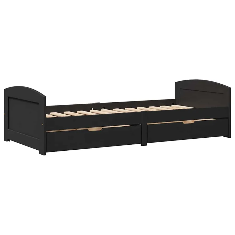 Lit de jour avec 2 tiroirs sans matelas IRUN noir 90x200 cm - 2