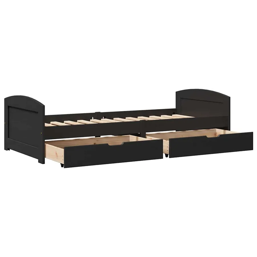Lit de jour avec 2 tiroirs sans matelas IRUN noir 90x200 cm - 6
