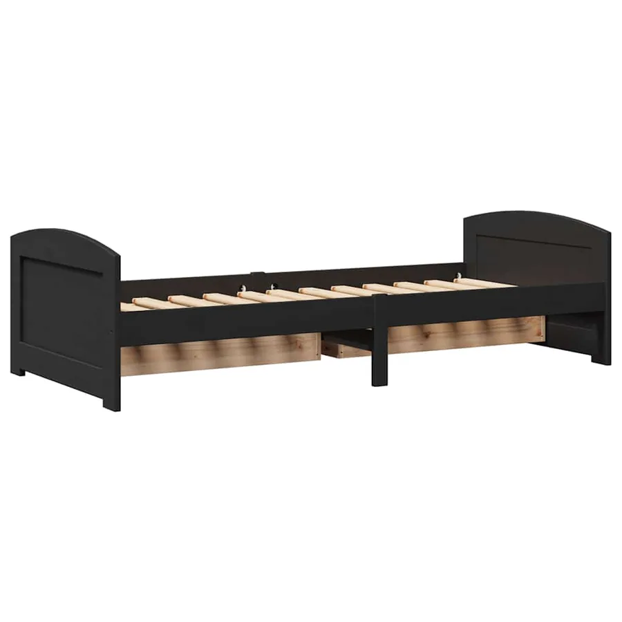 Lit de jour avec 2 tiroirs sans matelas IRUN noir 90x200 cm - 8