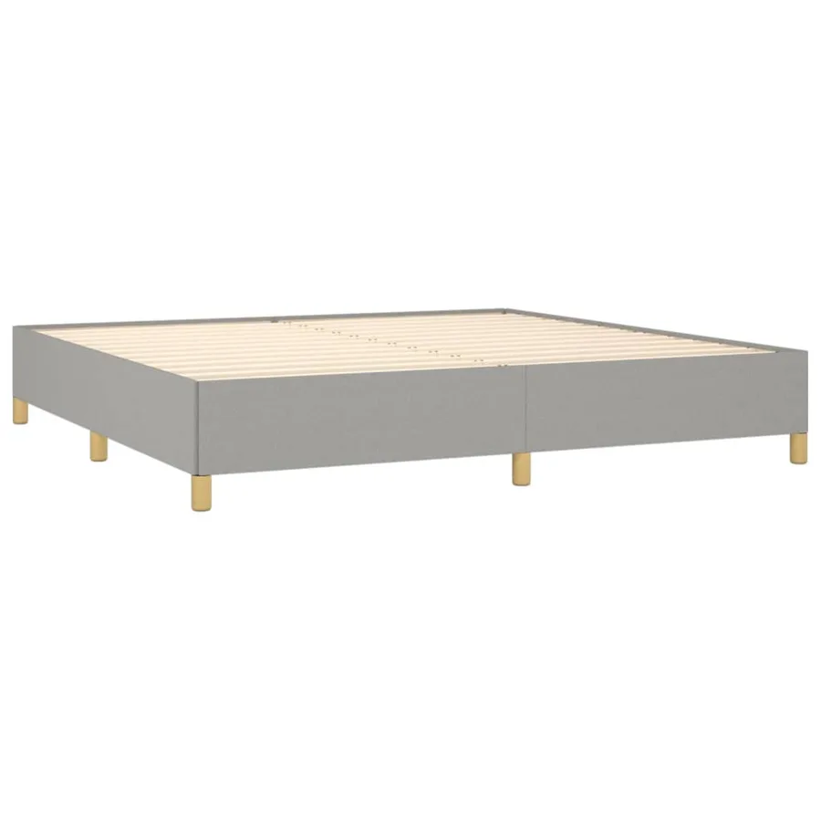 Sommier à lattes de lit avec matelas Gris clair 200x200cm Tissu - 4