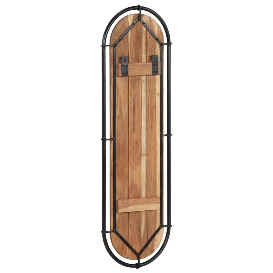 Porte-manteaux muraux et 4 crochets 2 pcs bois massif d'acacia - 6