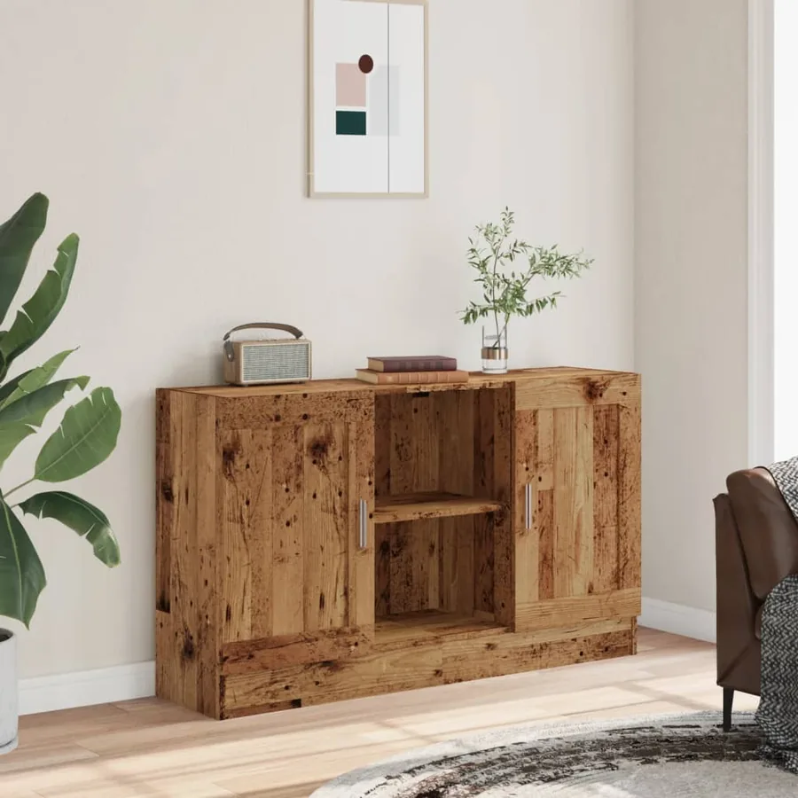 Buffet vieux bois 120x30,5x70 cm bois d'ingénierie - 3