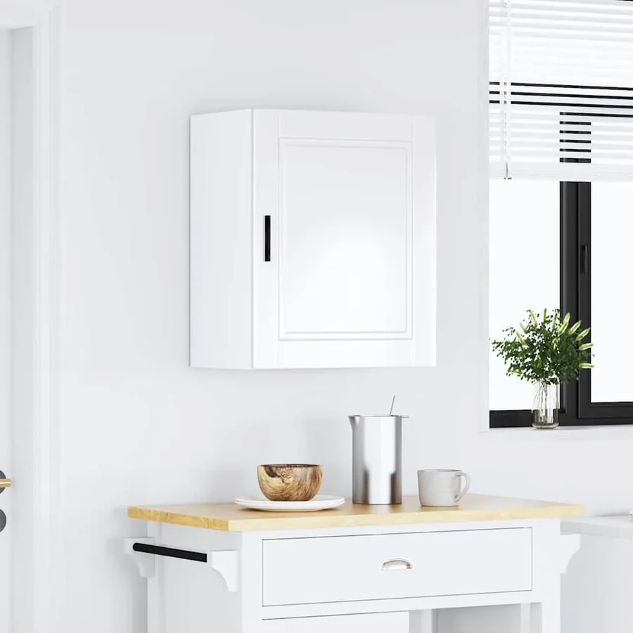 Armoire murale de cuisine Porto blanc brillant bois ingénierie - 3