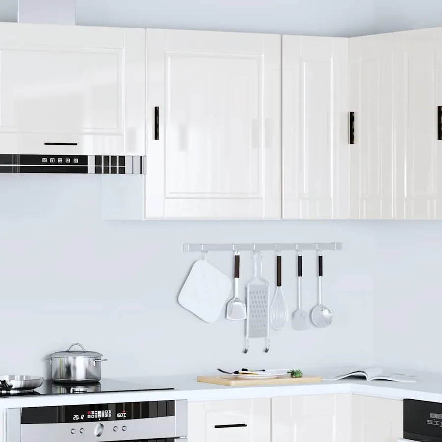 Armoire murale de cuisine Porto blanc brillant bois ingénierie - 4