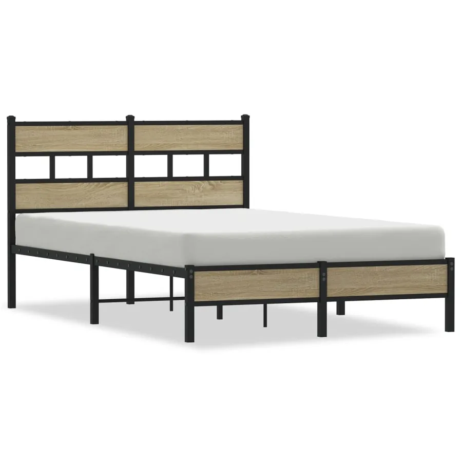 Cadre de lit sans matelas chêne sonoma 120x190 cm - 2