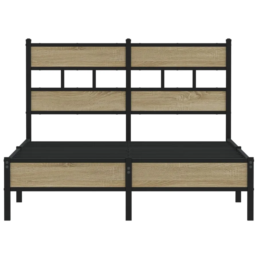 Cadre de lit sans matelas chêne sonoma 120x190 cm - 4