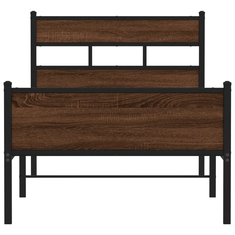 Cadre de lit sans matelas chêne marron 90x200cm bois ingénierie - 4