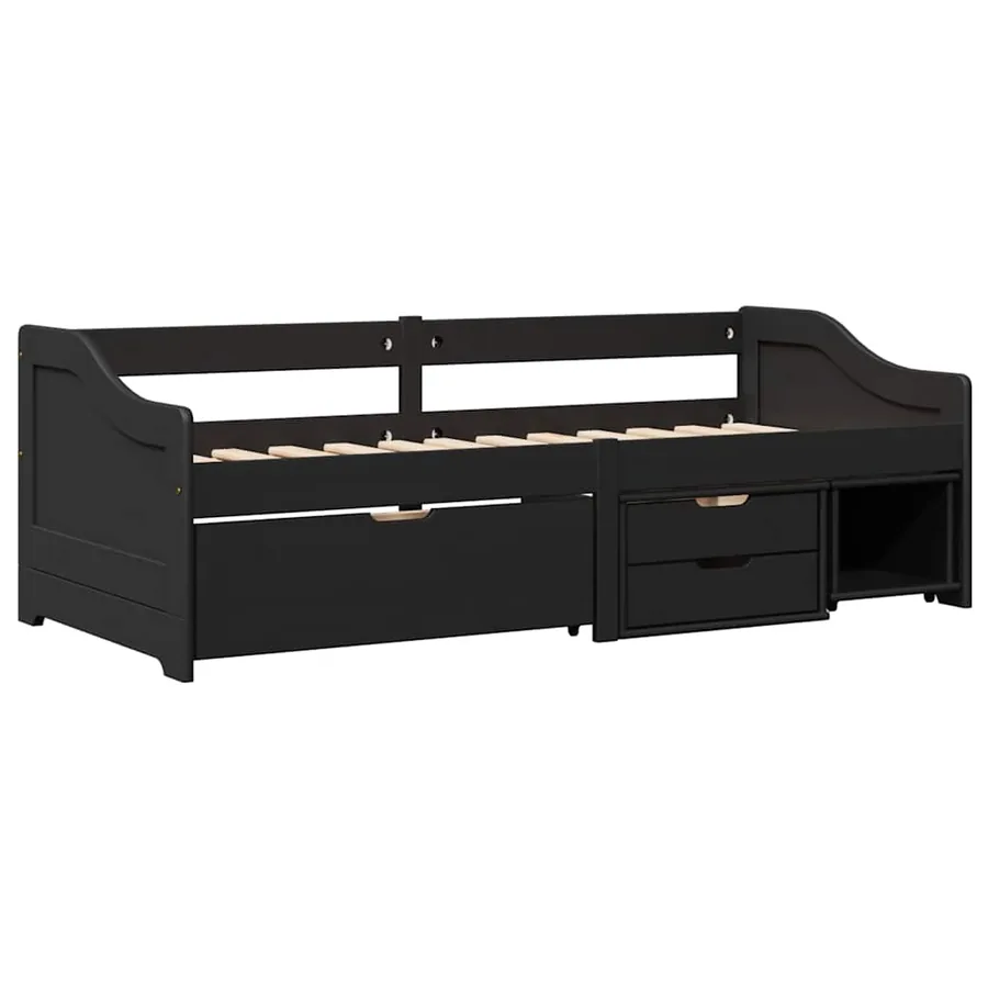 Lit de jour avec 3 tiroirs sans matelas IRUN noir 90x200 cm - 2