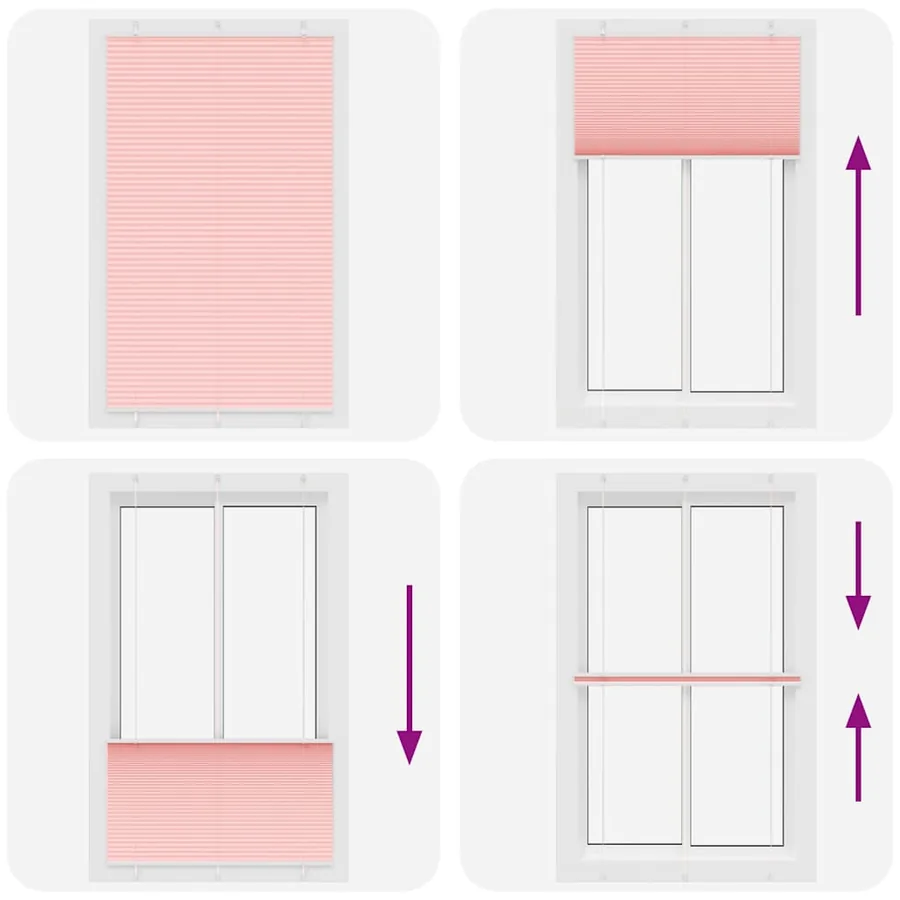 Store plissé rose 115x200 cm largeur du tissu 114,4cm polyester - 7