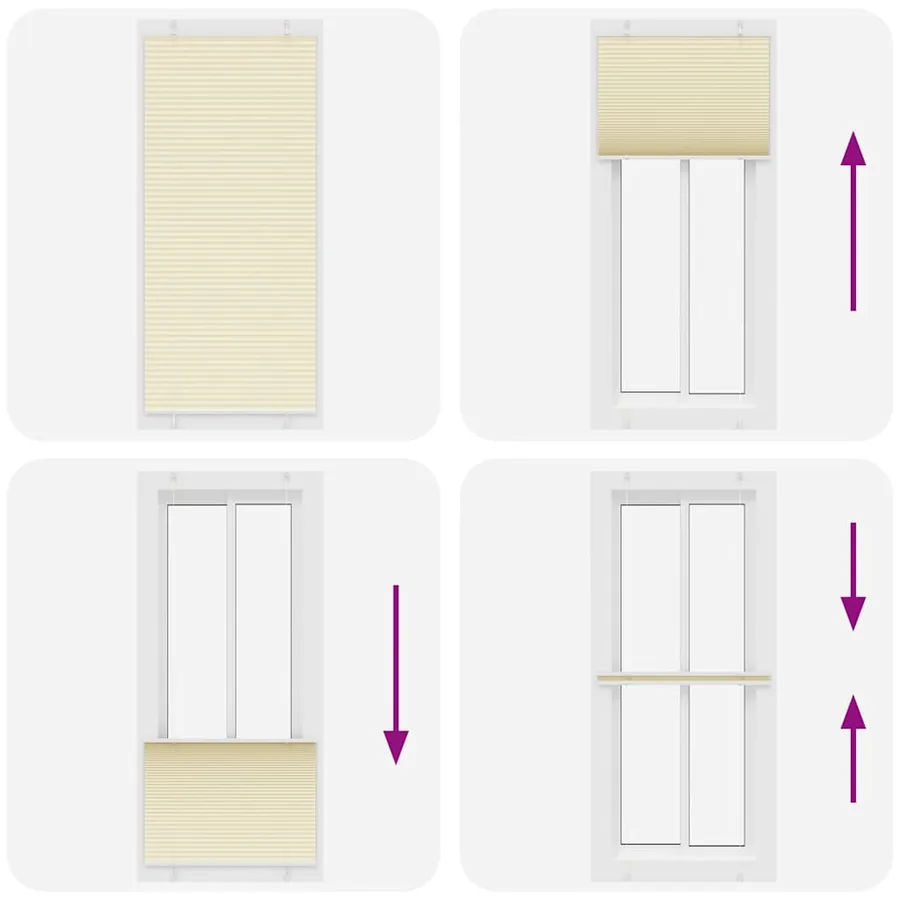 Store plissé crème 90x200 cm largeur du tissu 89,4 cm polyester - 5
