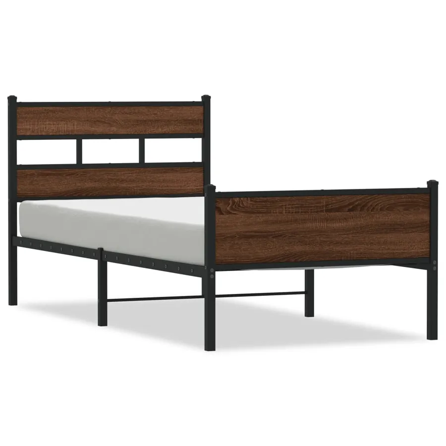Cadre de lit sans matelas chêne marron 107x203 cm - 2