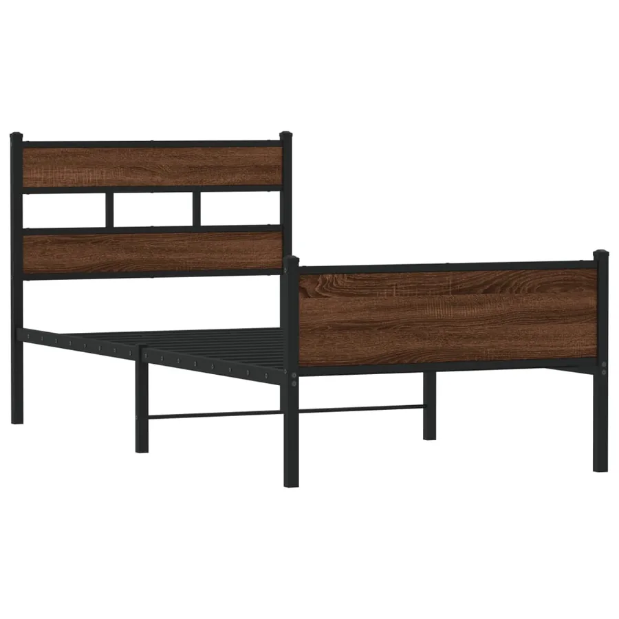 Cadre de lit sans matelas chêne marron 107x203 cm - 3