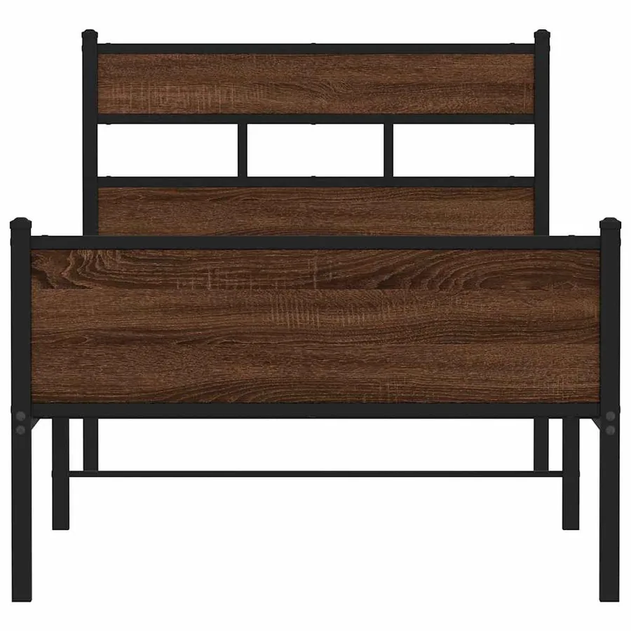Cadre de lit sans matelas chêne marron 107x203 cm - 4