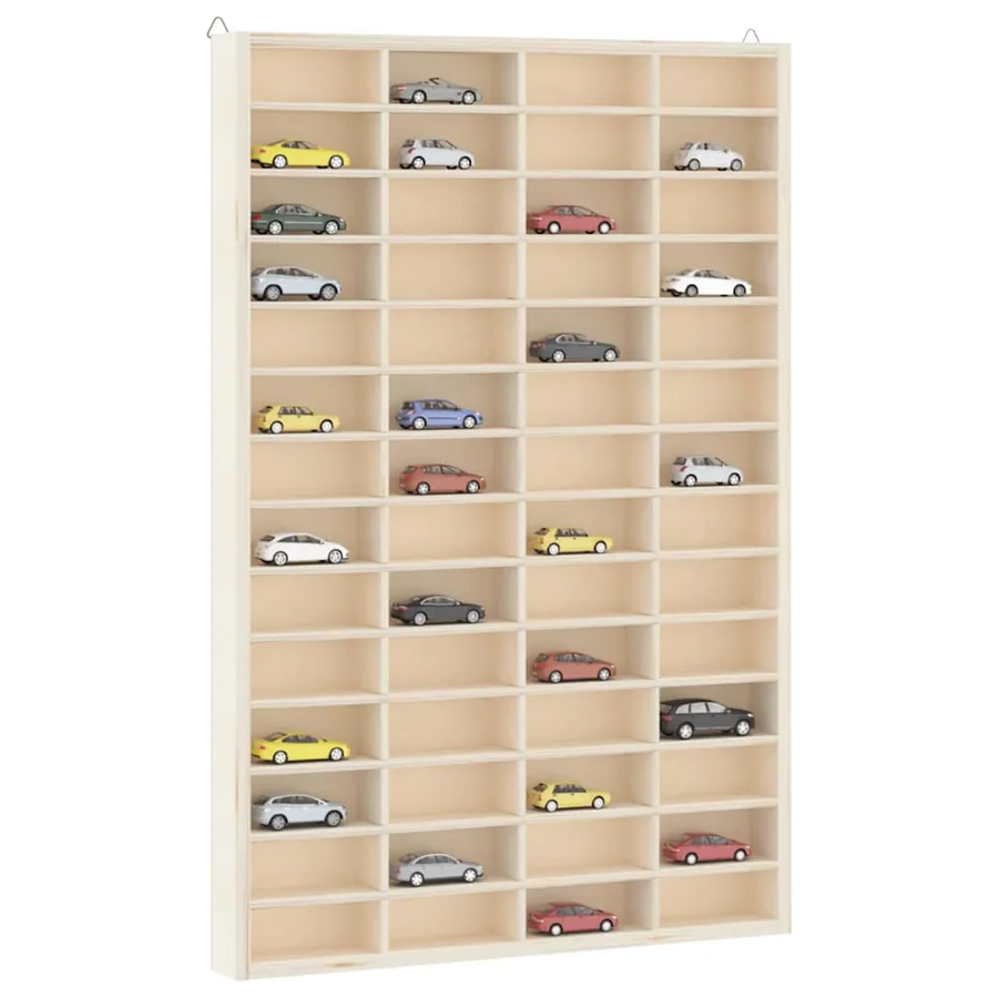 Vitrine de collection en bois avec 56 compartiments 40 x 4,5 x 60 cm