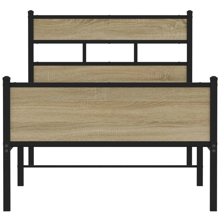Cadre de lit sans matelas chêne sonoma 100x200 cm - 4