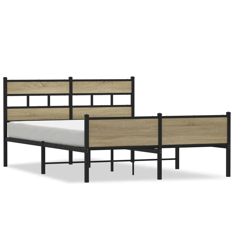 Cadre de lit sans matelas chêne sonoma 140x200 cm - 2
