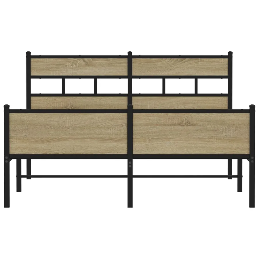 Cadre de lit sans matelas chêne sonoma 140x200 cm - 4
