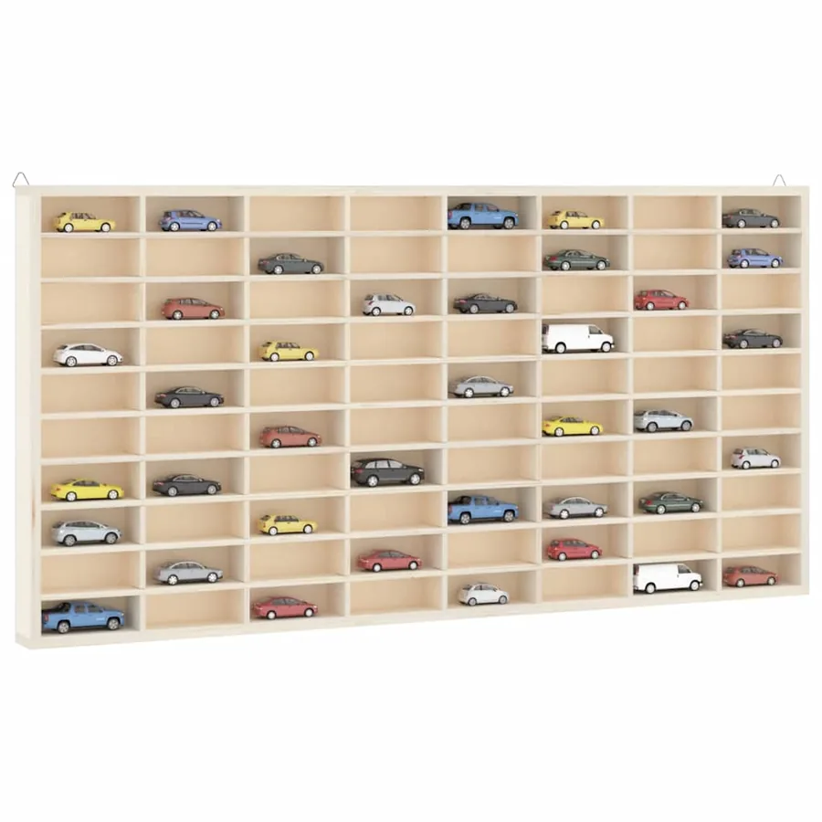 Vitrine de collection en bois avec 80 compartiments 80 x 4,5 x 40,5 cm