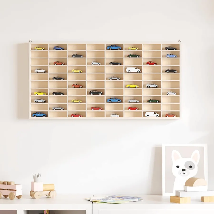 Vitrine de collection en bois avec 80 compartiments 80 x 4,5 x 40,5 cm - 3
