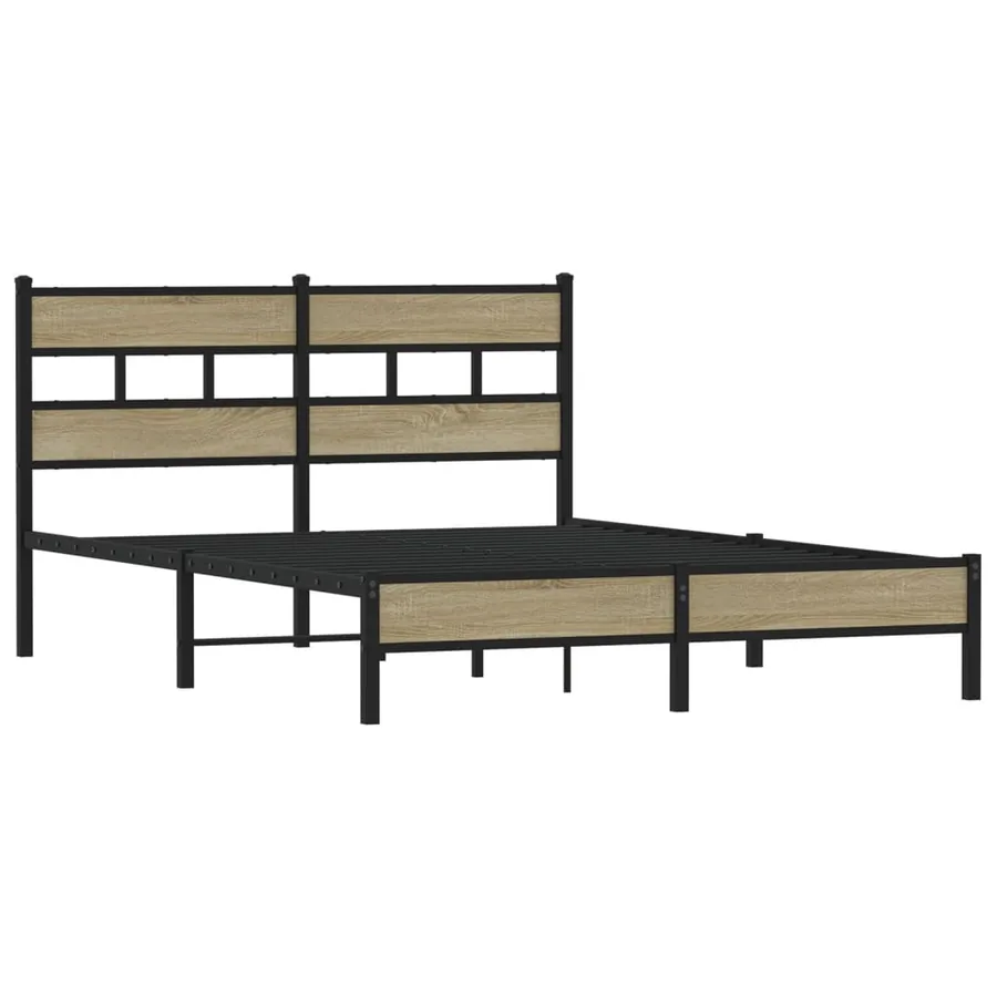 Cadre de lit sans matelas chêne sonoma 137x190 cm - 3