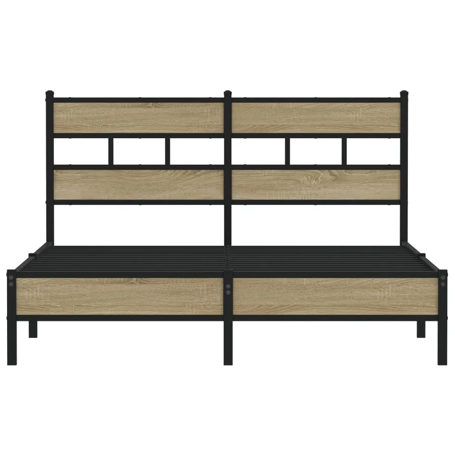 Cadre de lit sans matelas chêne sonoma 137x190 cm - 4