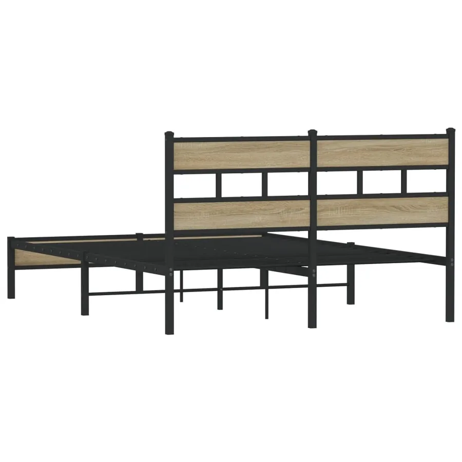 Cadre de lit sans matelas chêne sonoma 137x190 cm - 6