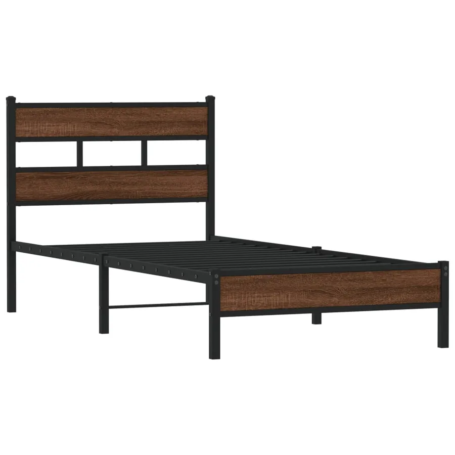 Cadre de lit sans matelas chêne marron 90x190cm bois ingénierie - 3