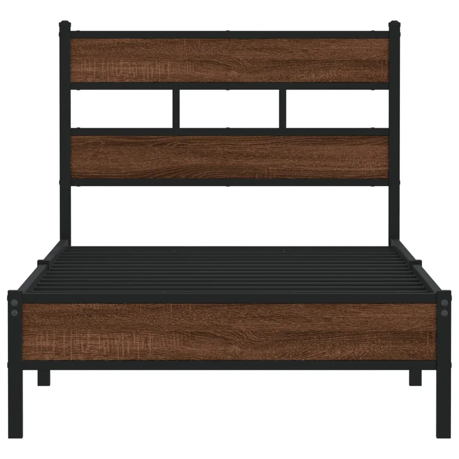 Cadre de lit sans matelas chêne marron 90x190cm bois ingénierie - 4