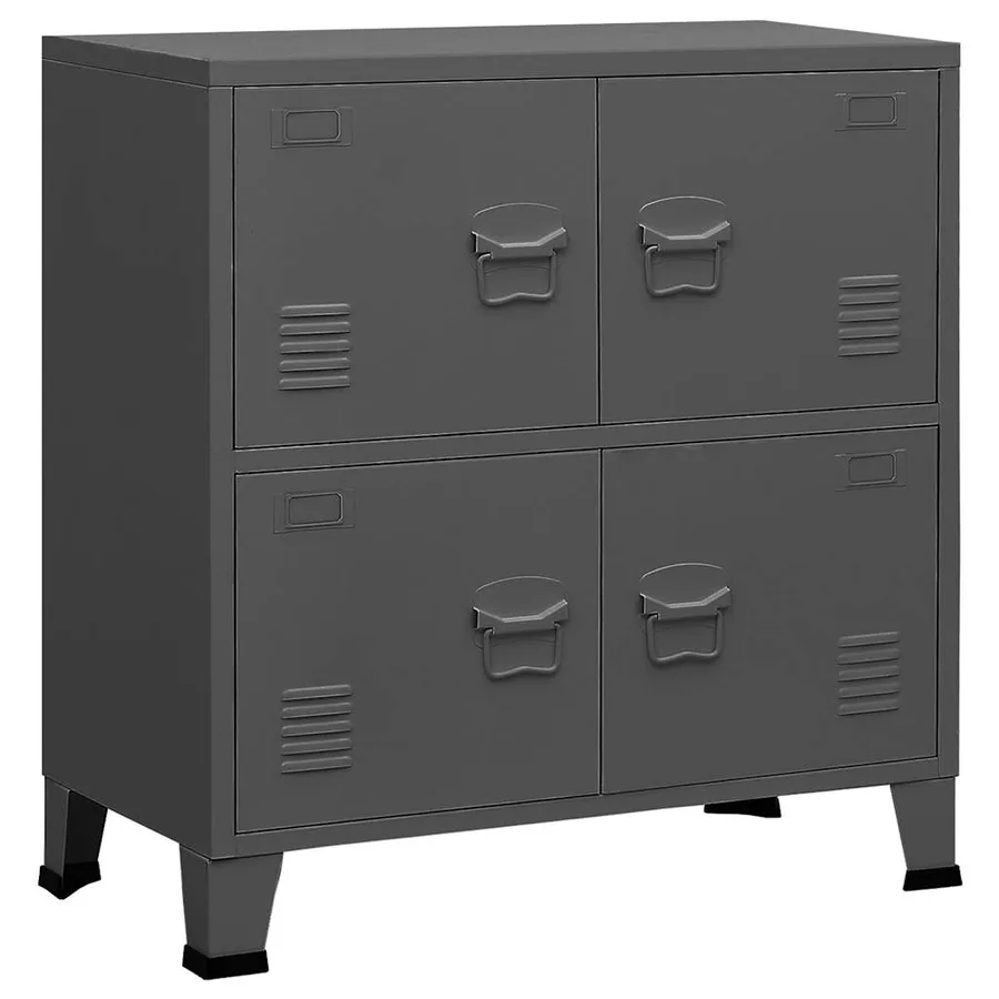 Coffre de rangement industriel Anthracite 75x40x80 cm Acier - 2