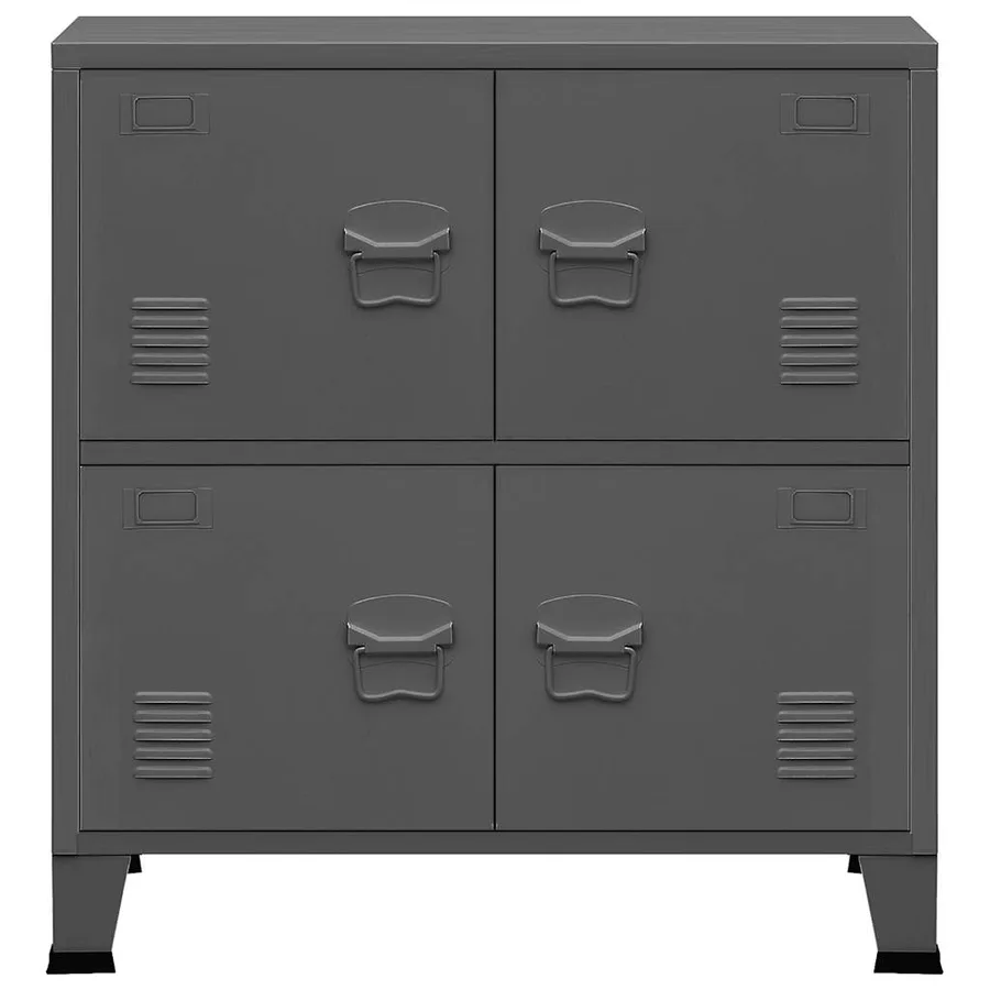 Coffre de rangement industriel Anthracite 75x40x80 cm Acier - 4