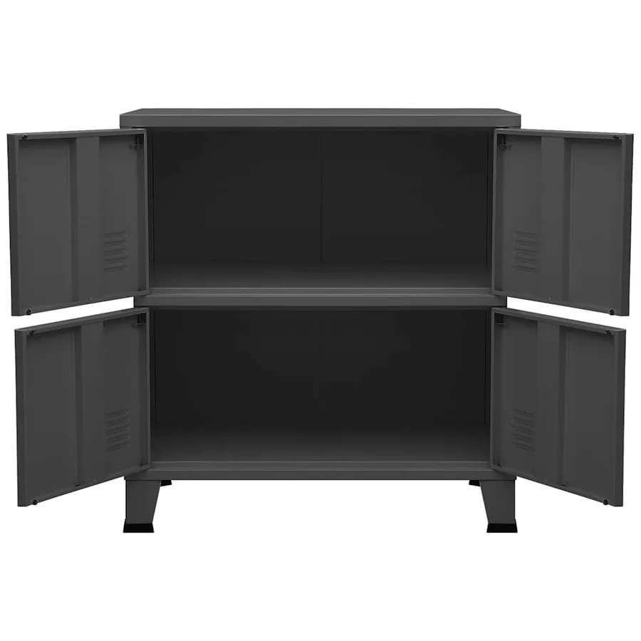 Coffre de rangement industriel Anthracite 75x40x80 cm Acier - 5