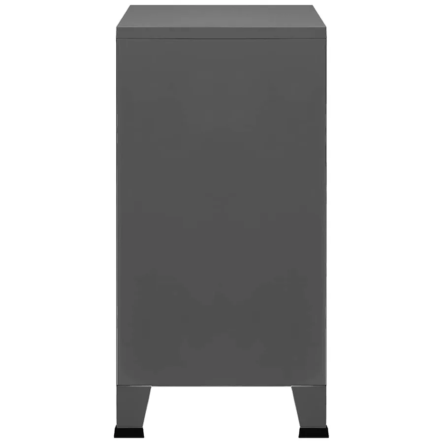 Coffre de rangement industriel Anthracite 75x40x80 cm Acier - 6