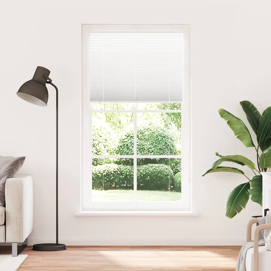 Store plissé blanc 110x200cm largeur du tissu 109,4cm polyester - 2