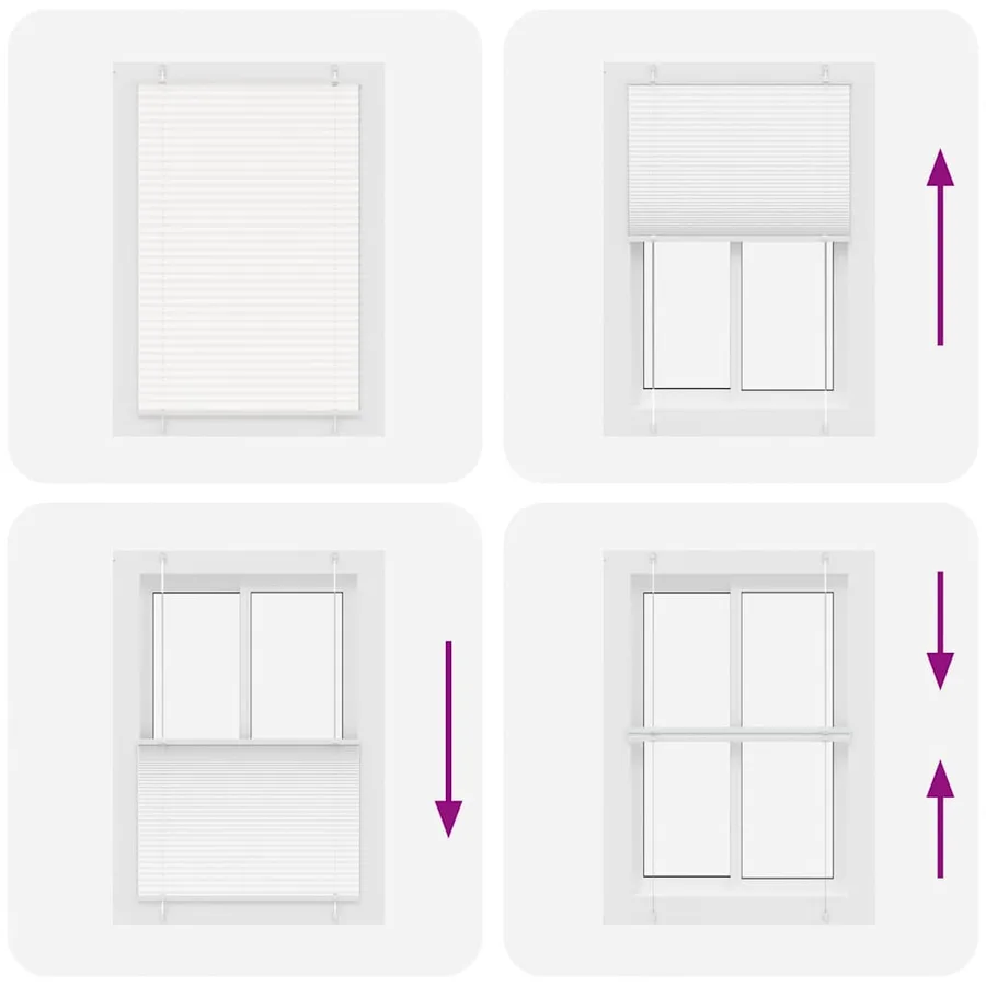 Store plissé blanc 90x100 cm largeur du tissu 89,4 cm polyester - 7