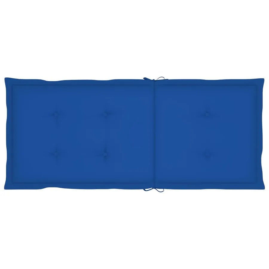 Chaises de jardin lot de 4 avec coussins bleu royal Bois teck - 8