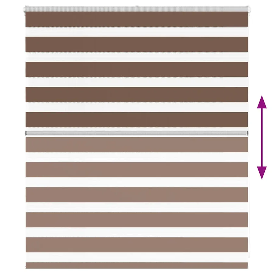 Store zèbre marron 135x100cm largeur du tissu 130,9cm polyester - 5