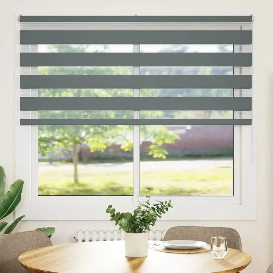 Store zèbre gris foncé largeur du tissu 150,9 cm polyester - 2