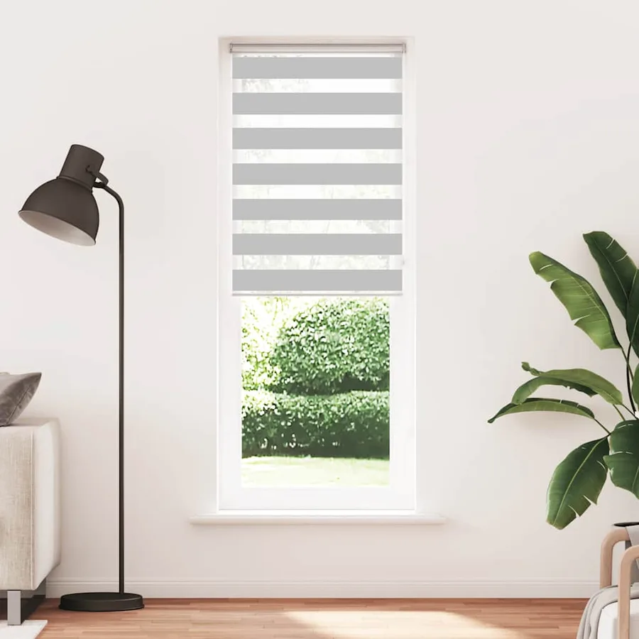 Store zèbre gris clair largeur du tissu 70,9 cm polyester - 2