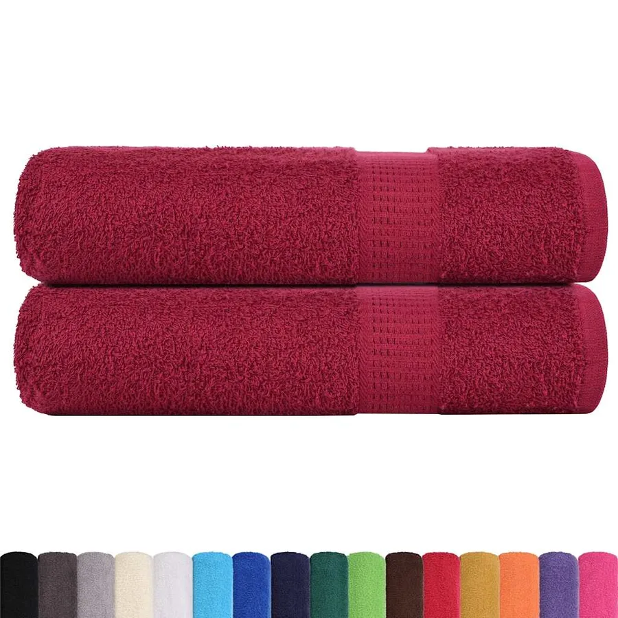 Serviettes de bain FROGN 2 pcs bordeaux 100x150cm 360 g/m² - 2