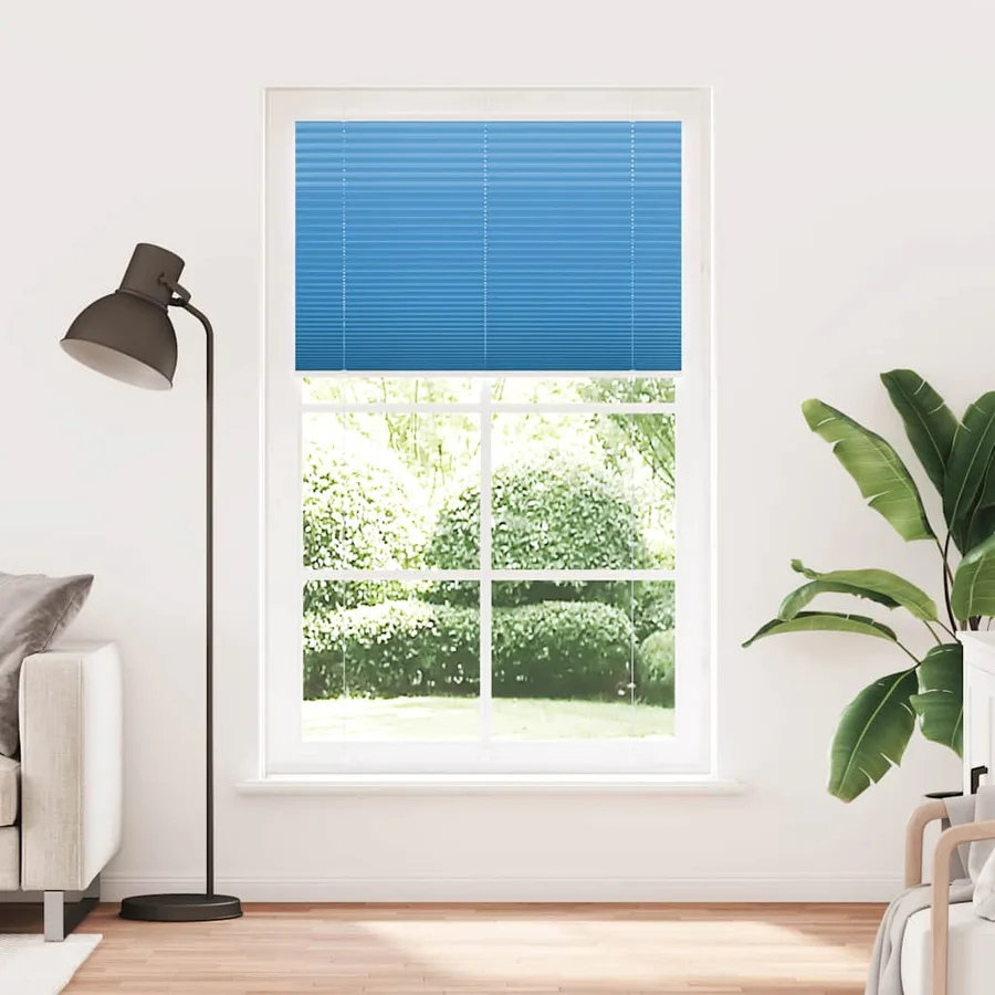 Store plissé bleu 115x200 cm largeur du tissu 114,4cm polyester - 2