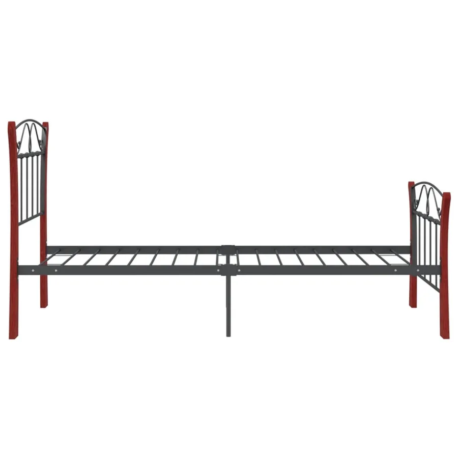Cadre de lit sans matelas noir métal 90x200 cm - 5