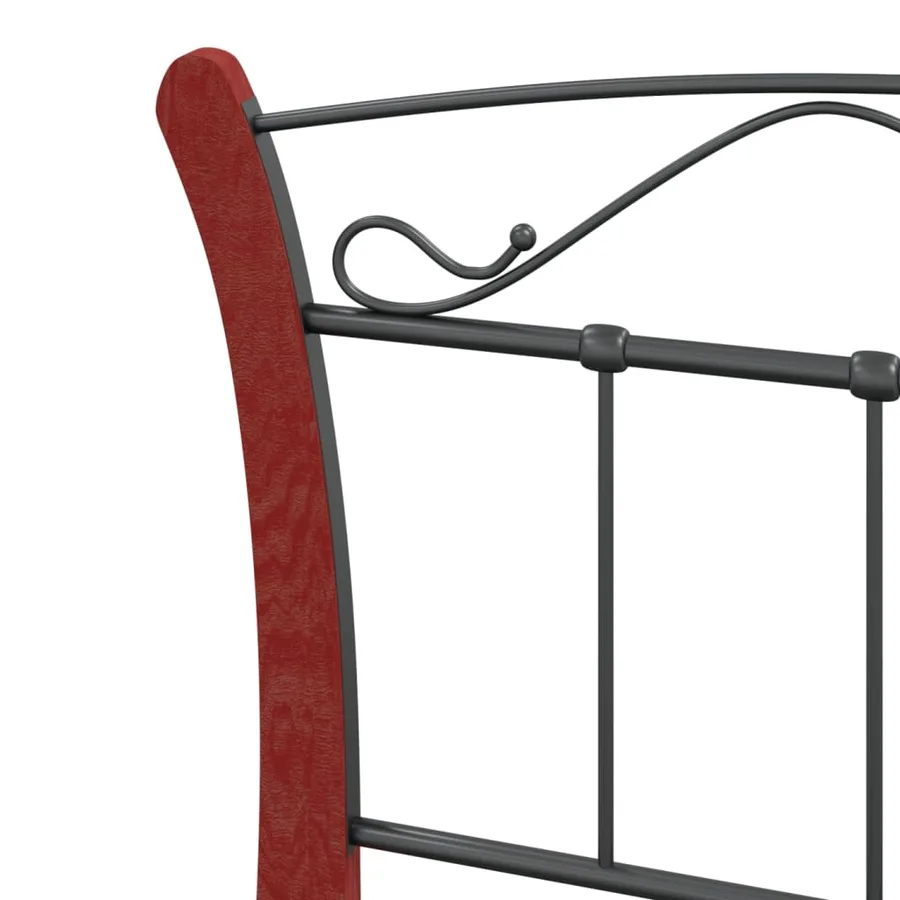 Cadre de lit sans matelas noir métal 90x200 cm - 6