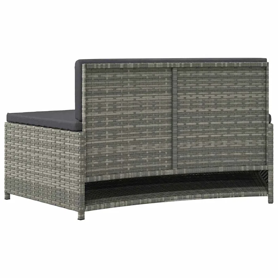 Bancs de spa avec coussins lot de 2 gris résine tressée - 7