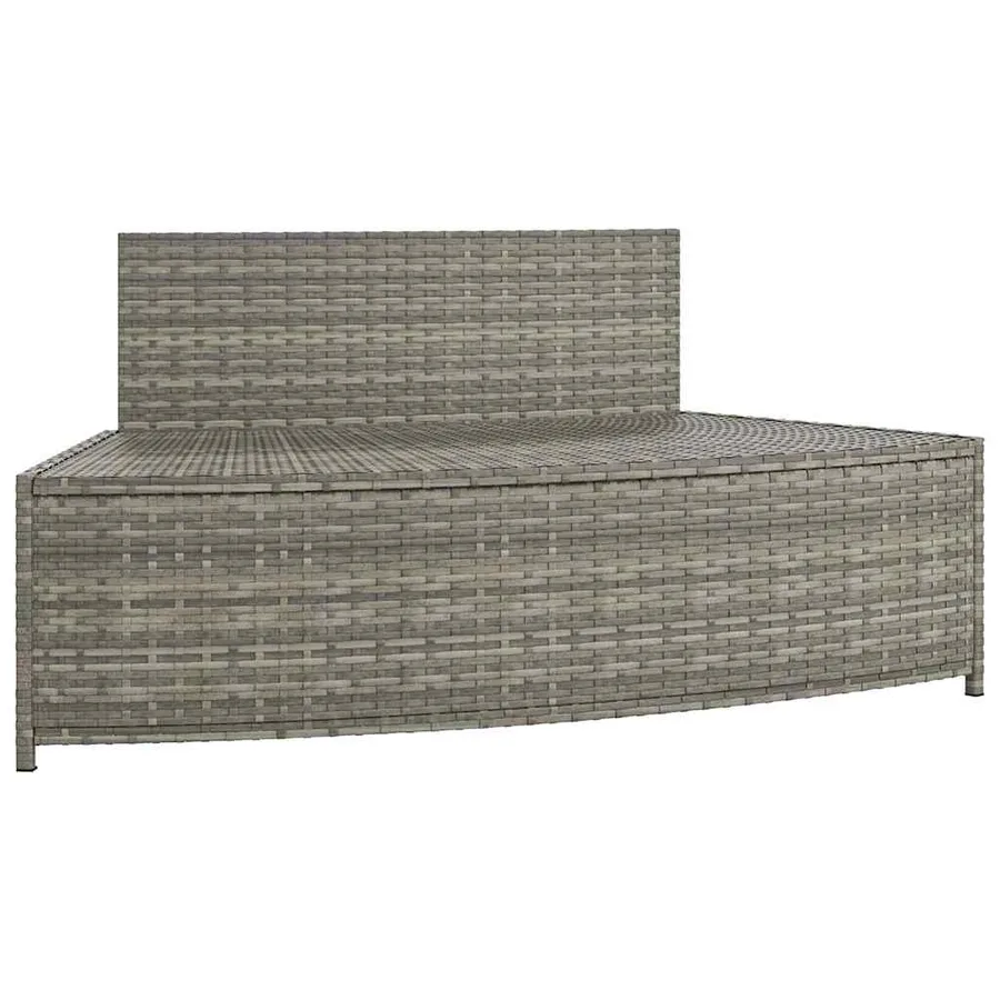 Bancs de spa avec coussins lot de 2 gris résine tressée - 8