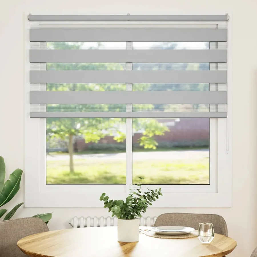 Store zèbre gris clair largeur du tissu 135,9 cm polyester - 2