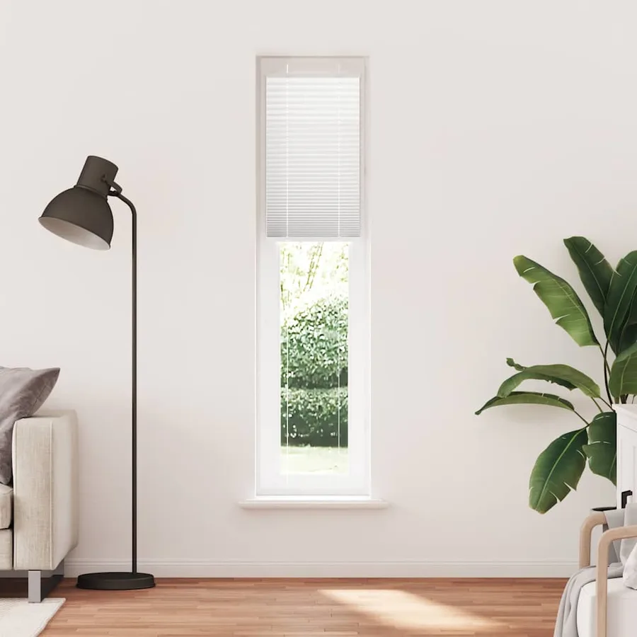 Store plissé blanc 45x200 cm largeur du tissu 44,4 cm polyester - 2