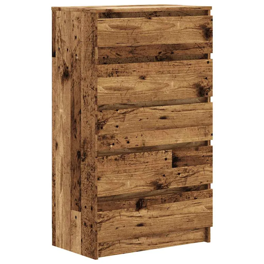 Commode vieux bois 60x36x103 cm bois d'ingénierie - 2