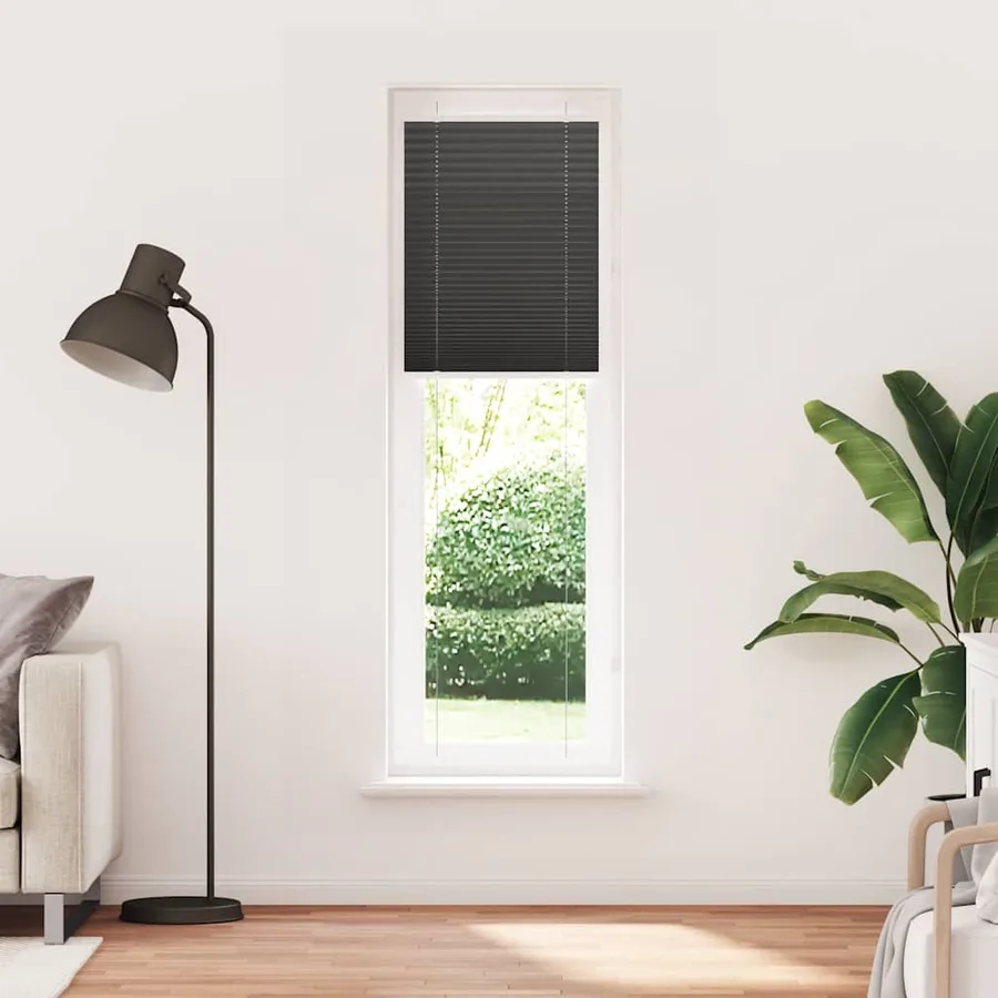 Store plissé noir 60x200 cm largeur du tissu 59,4 cm polyester - 2