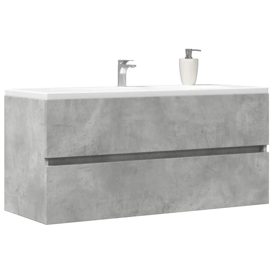 Armoire d'évier Gris béton 100x38,5x45 cm Aggloméré